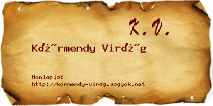 Körmendy Virág névjegykártya