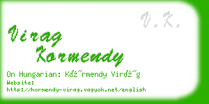 virag kormendy business card