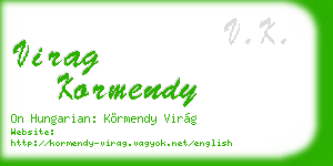 virag kormendy business card
